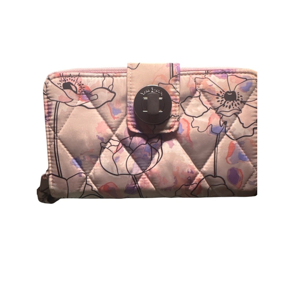 Vera Bradley Ultralight RFID Turnlock Wallet, Anemone Watercolor - Picture 1 of 5